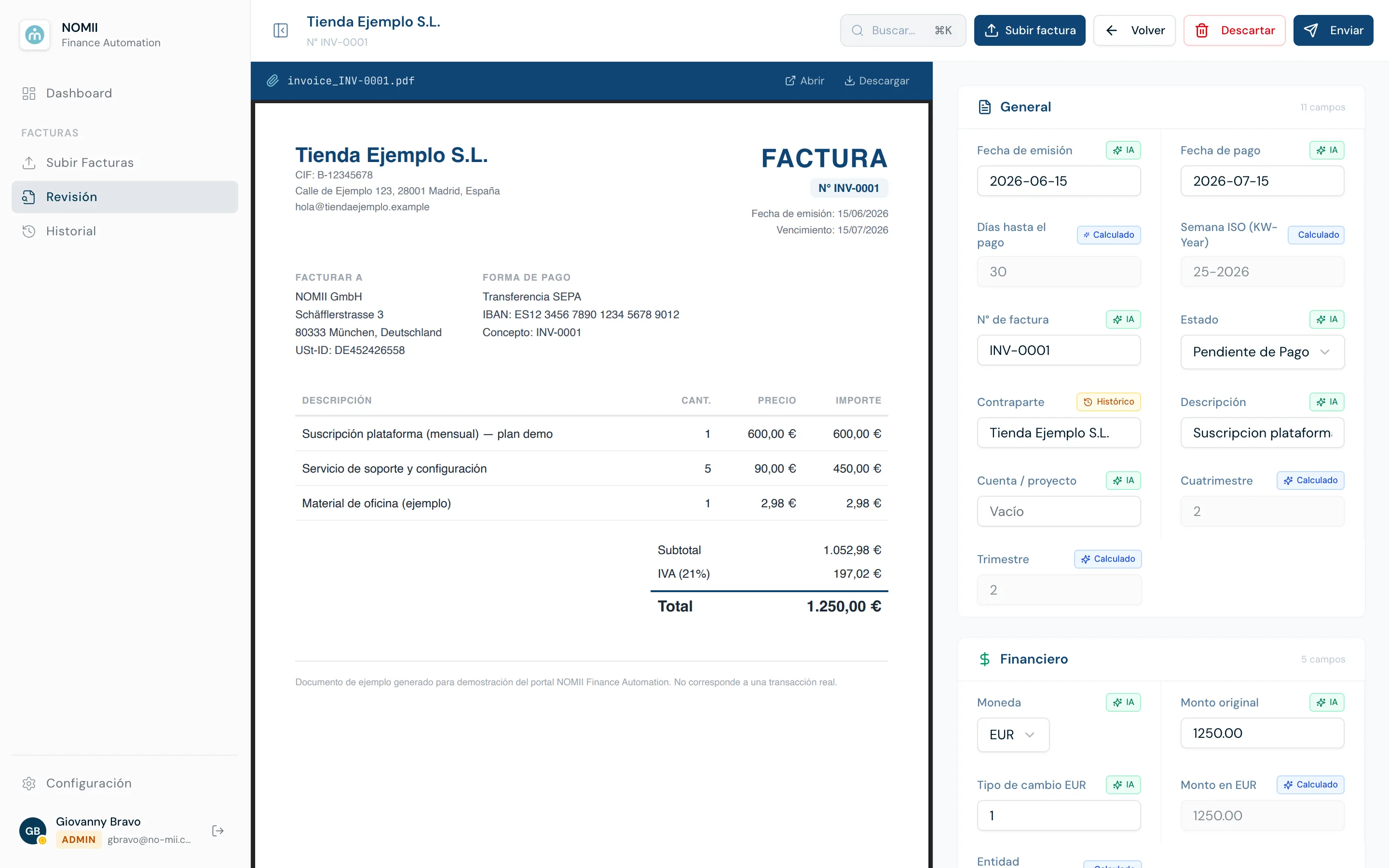 NO-MII Finance Automation