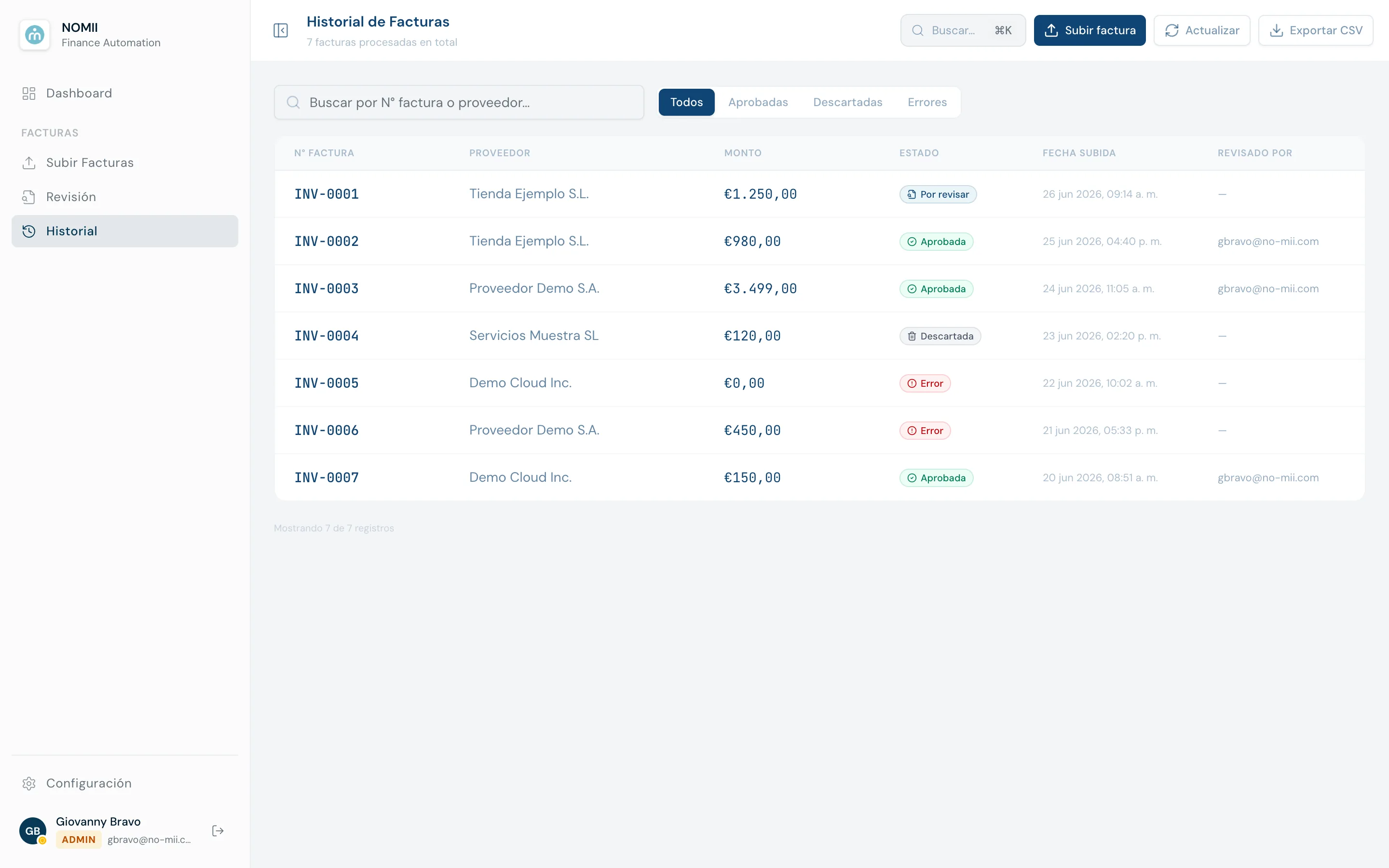 NO-MII Finance Automation